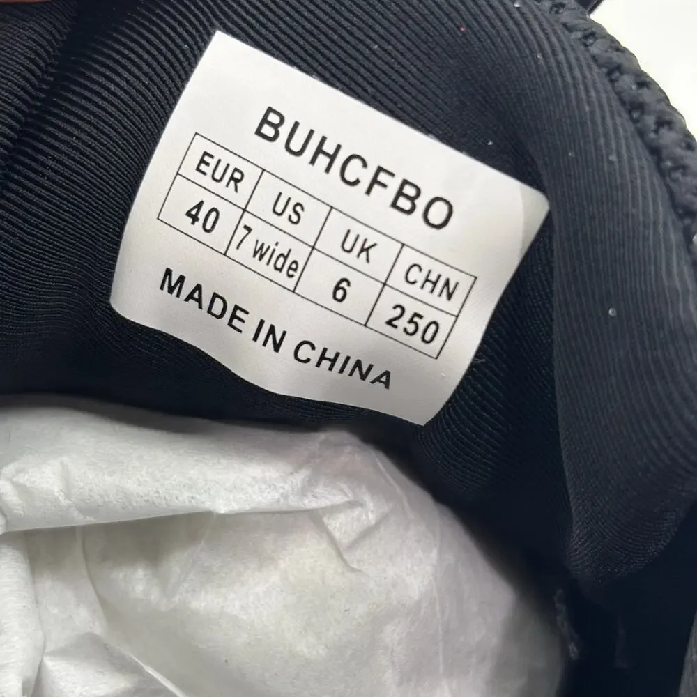 Buhcfbo Men’s Size 7 Black Comfort Lace Up Sneakers Comfort